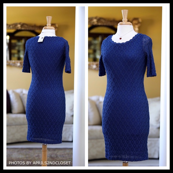 CROCHET LACE SHORT SLEEVES SHIFT MINI DRESS A2C - Picture 2 of 6